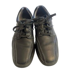 Clarks Cushion Soft Leather Shoes Men’s Size 10 wide Black Comfort Casual